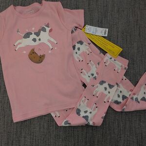 Carter's Pink Cow & Cookie Two-Piece Pajama Set
